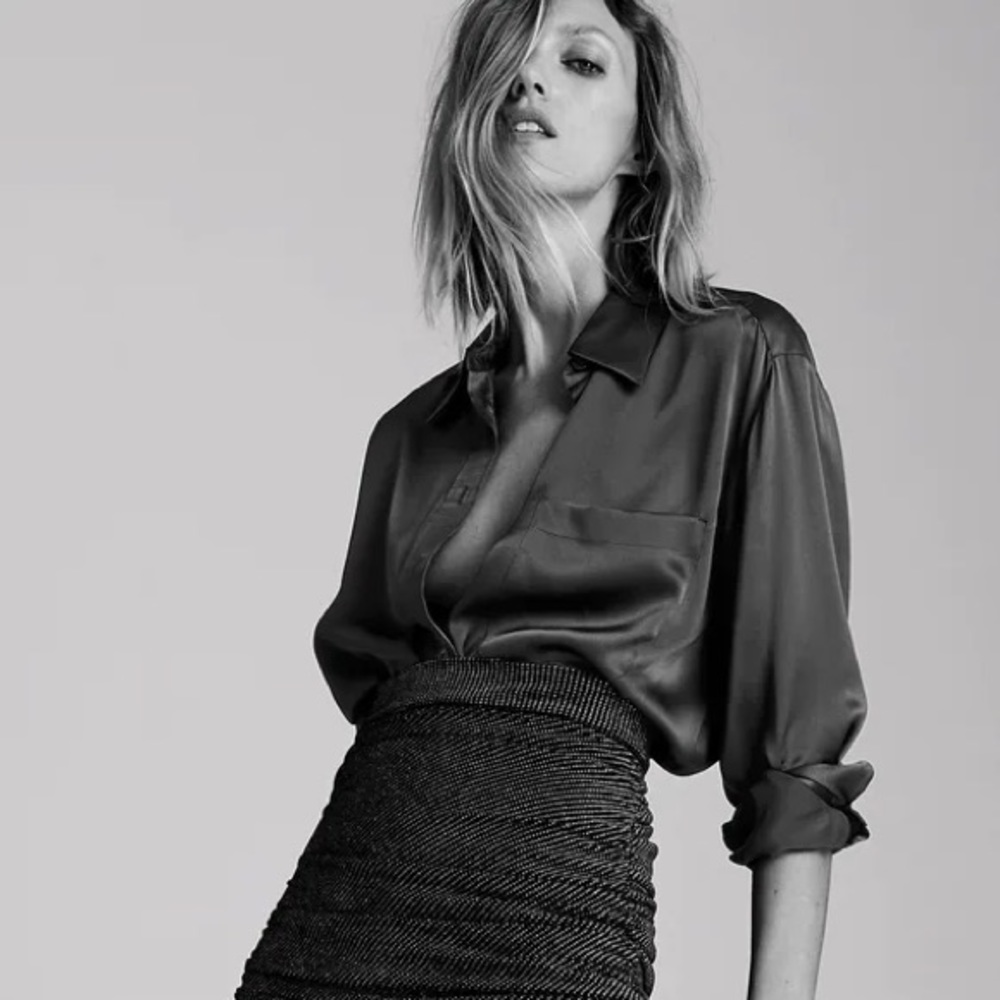 NWT ZARA SPARKLY RUCHED SKIRT
